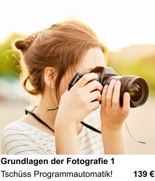 Grundwissen für die manuelle Fotografie verständlich erklärt im Fotokurs Lübeck