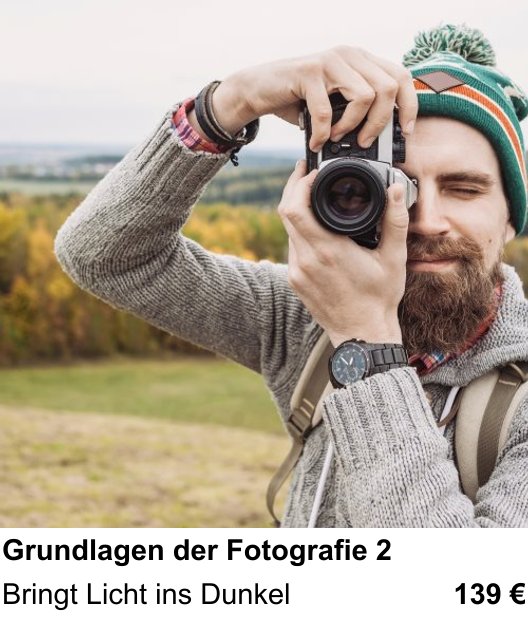 Manuelle Fotografie für Fortgeschrittene verständlich erklärt im Fotokurs Lübeck